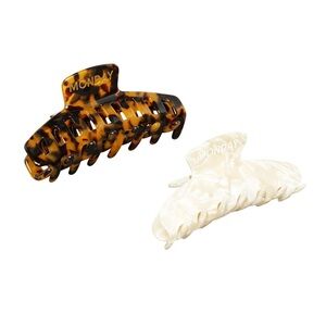 Monday Swimwear  Hair Clips Set - Tortoise and Cream